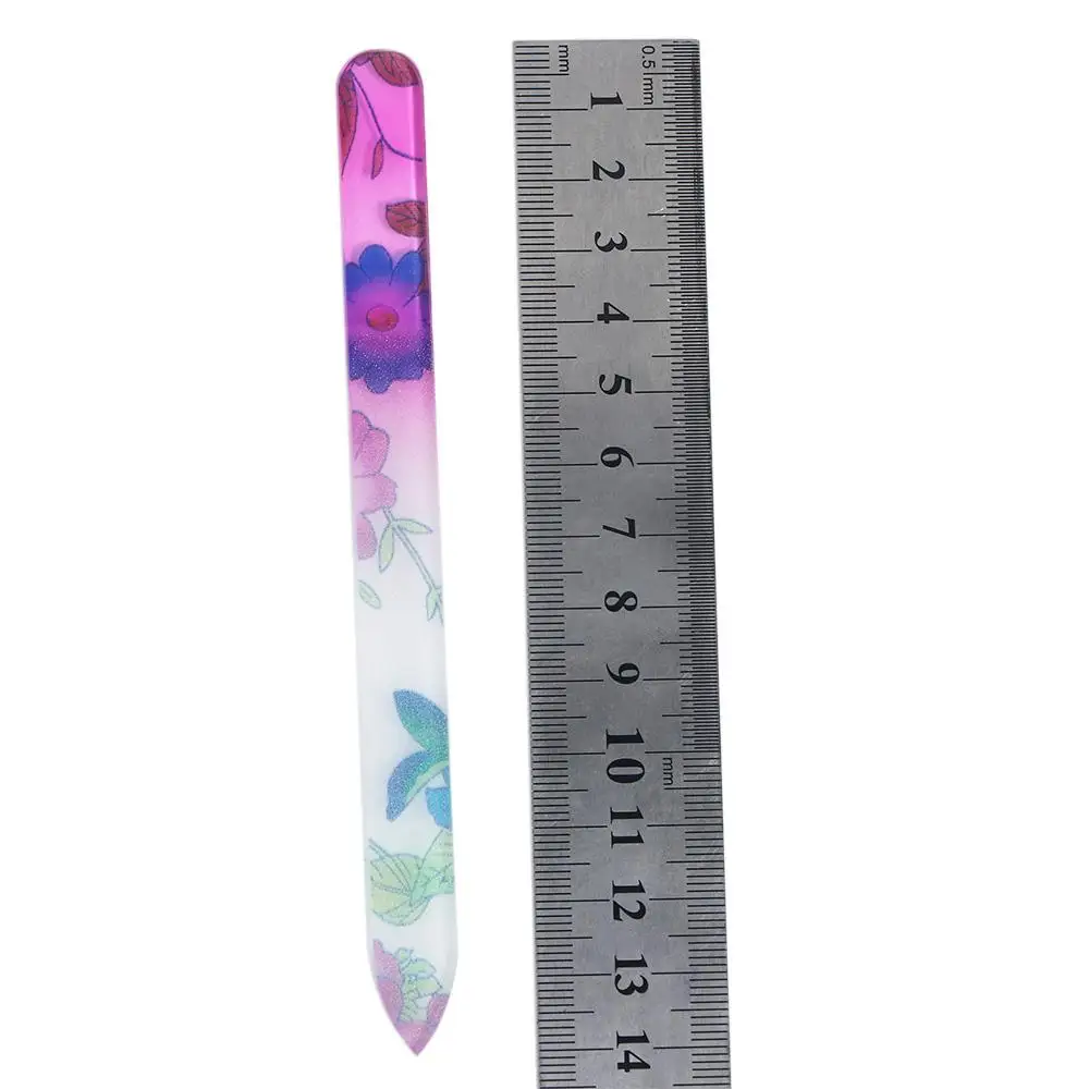 Professional Printing Crystal Glass Nail File Glitter Nail Art Polishing Tool Manicure Pedicure