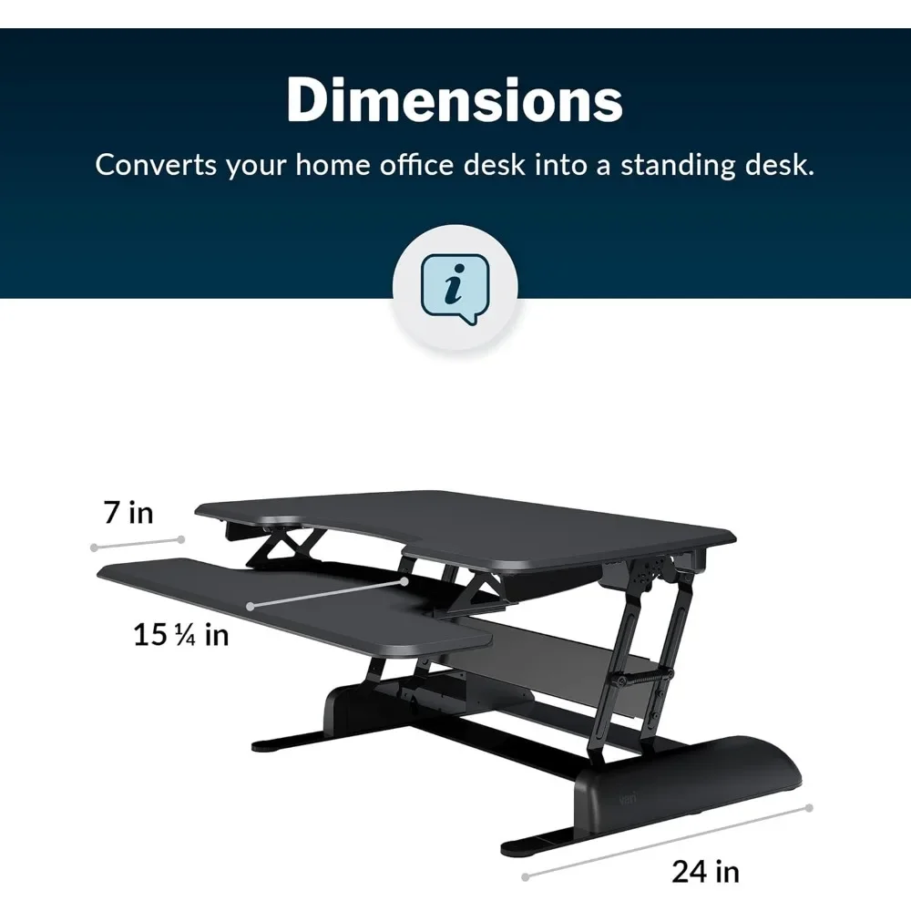 Two-Tier Standing Desk Converter for Monitor & Accessories - Height Adjustable Sit Stand Desk