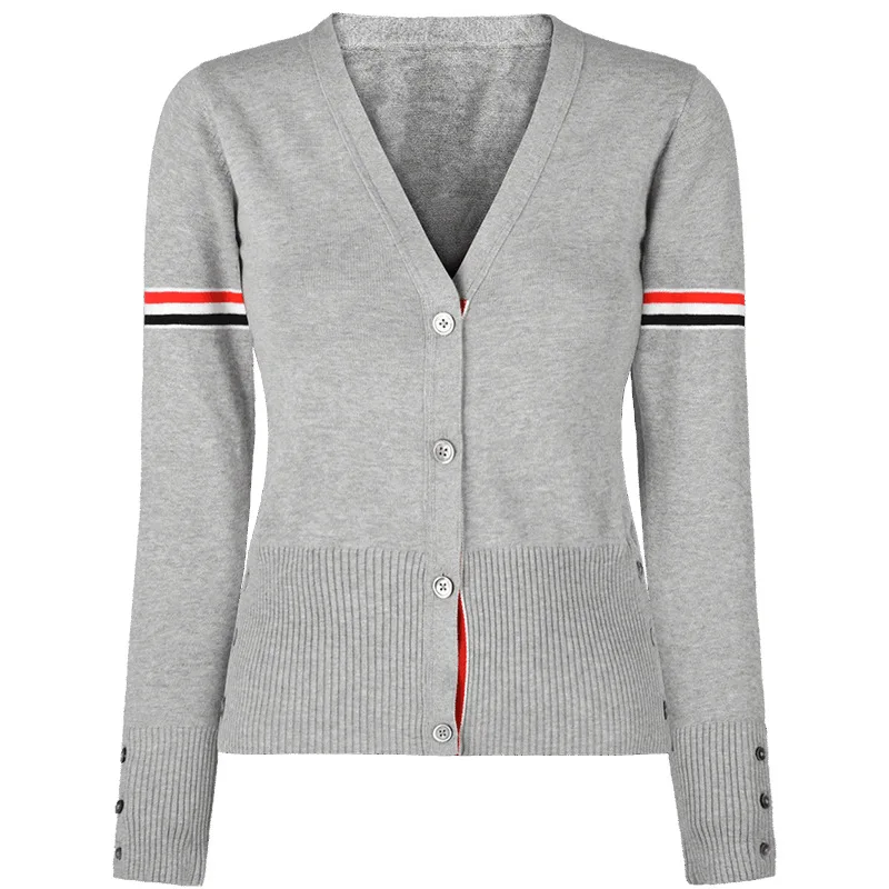 

Высококачественный хлопковый вязаный кардиган для женщин в университетском стиле, модный, на раннюю весну, с двойными рукавами, из чистого хлопка, верхняя одежда