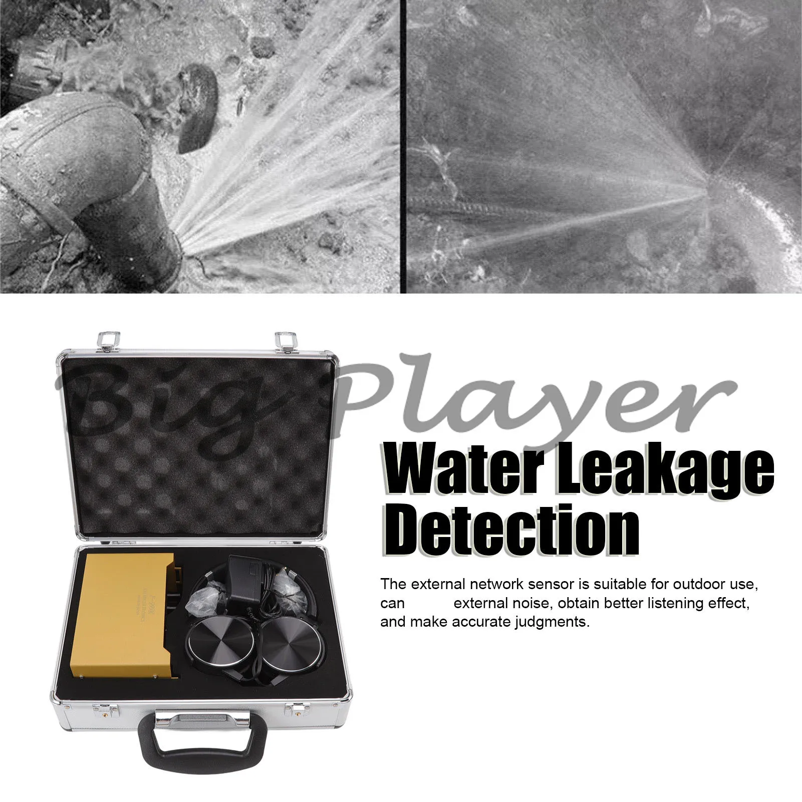Adjustable Multi Frequency LCD for Home Plumbing US 100-240v F999K Pipe Water Leakage Detector Volume