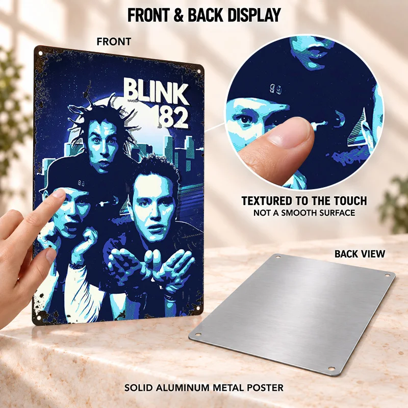 Blink-182 Aluminum Posters Album Inspired Portrait Entertainment Room Wall Art Customized Metal Sign Concert Fan Birthday Gift