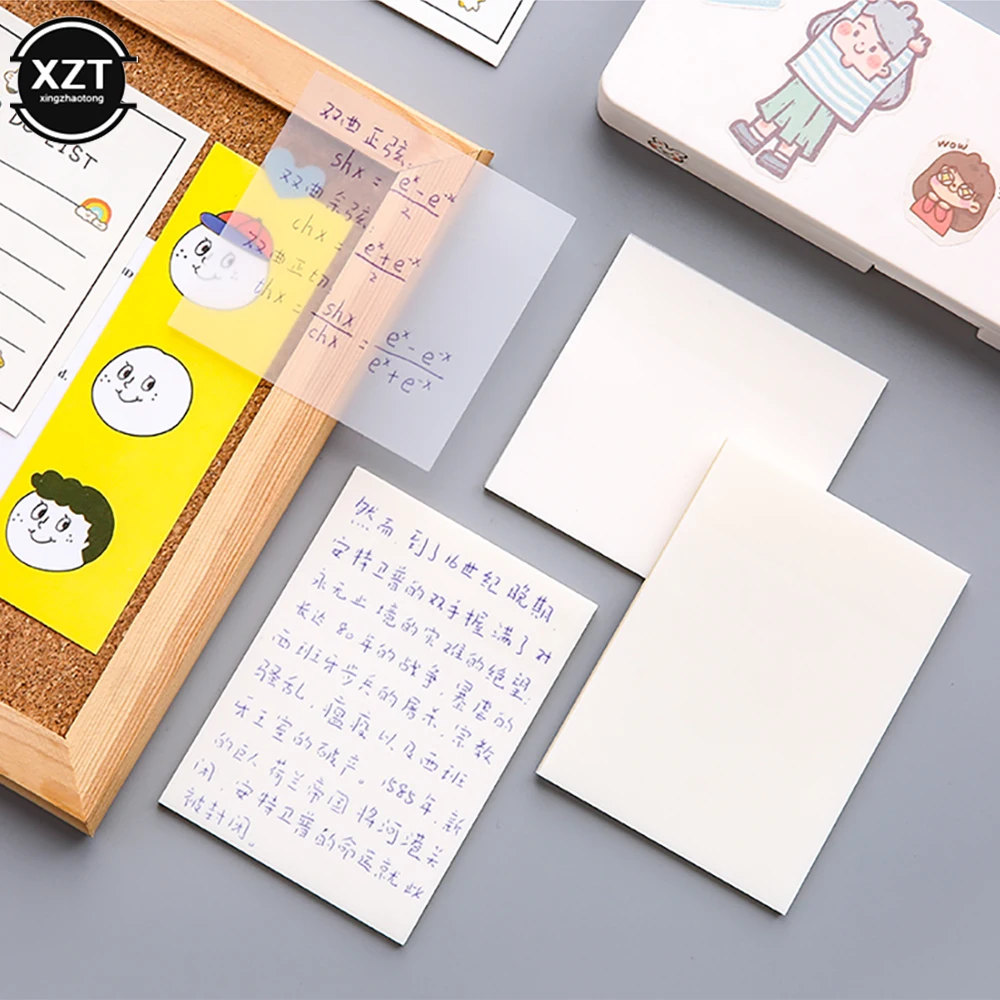 Blocco Note appiccicoso trasparente blocco Note autoadesivo impermeabile materiale per ufficio scolastico cancelleria