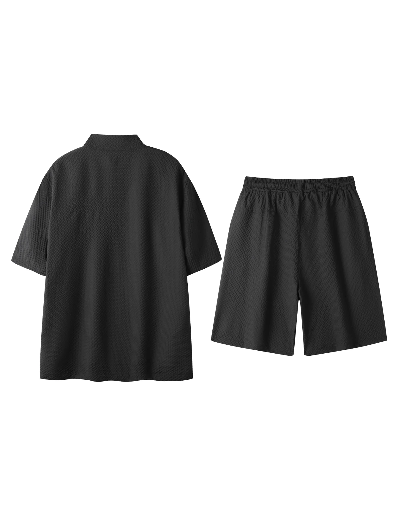 بدلة شورت رياضية كاجوال بأكمام قصيرة للرجال، قماش صديق للبشرة، ماصة للرطوبة ومسامية، مع رباط، لون عادي نقي، مناسبة للرياضات اليومية، المنزل، ركوب الدراجات، التخييم، تسلق الجبال والمشي لمسافات طويلة