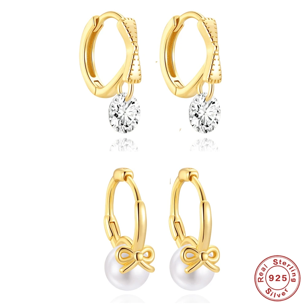 

AIDE 925 Sterling Silver Big Single Pearl Earring for Women Versatile Design Ligth Luxury Hoop Earring Jewel Free Dropshipping