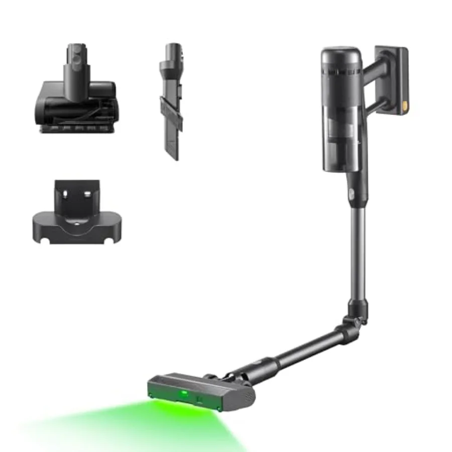 H60 Ultra Cordless Stick Vacuum Cleaner Upgraded 210AW Suction with 90-Min Runtime 90 Bendable Tube LED Dust Detection for Carp