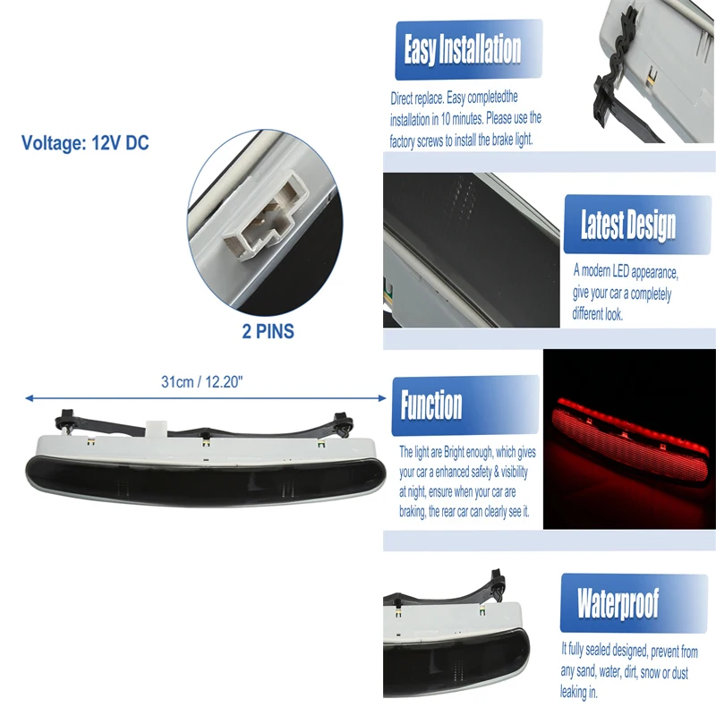 

Red 1C0945097E For Volkswagen VW Beetle LED Third Level Brake Stop Light Strip Rear Tail Stop Lamp 1998 1999 2000 2001 2002-2010