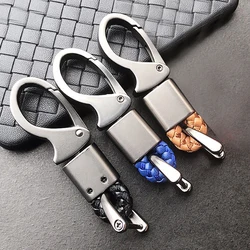 Car Key Holder Key Rings Key Chain Hand Woven Horseshoe Buckle Keychain Car Metal Keyring Gift Creative Auto Accessories