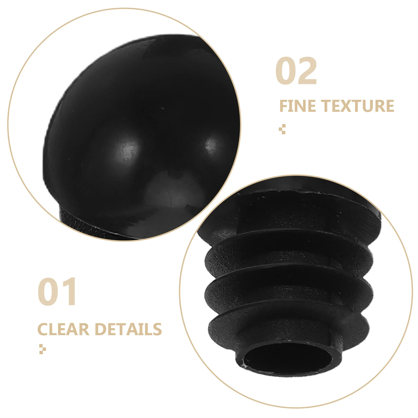 24Pcs Round Plastic Pipe Plugs Black Tube End Caps 16mm Furniture Chair Leg Protectors Tubing Inserts Round Rubber End Caps