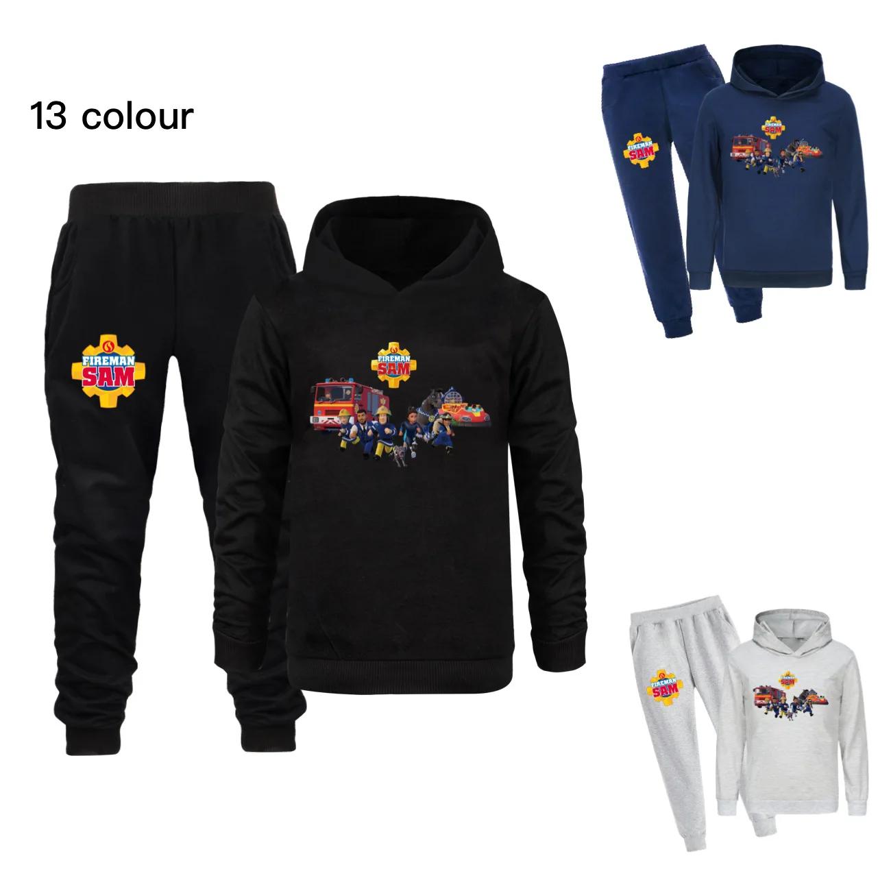 

Fireman Sam Kids Boutique Clothing Wholesale Cotton Kids Clothes Girls Tshirt Pants Suit School Boys Outfit Baby Child Hoodies