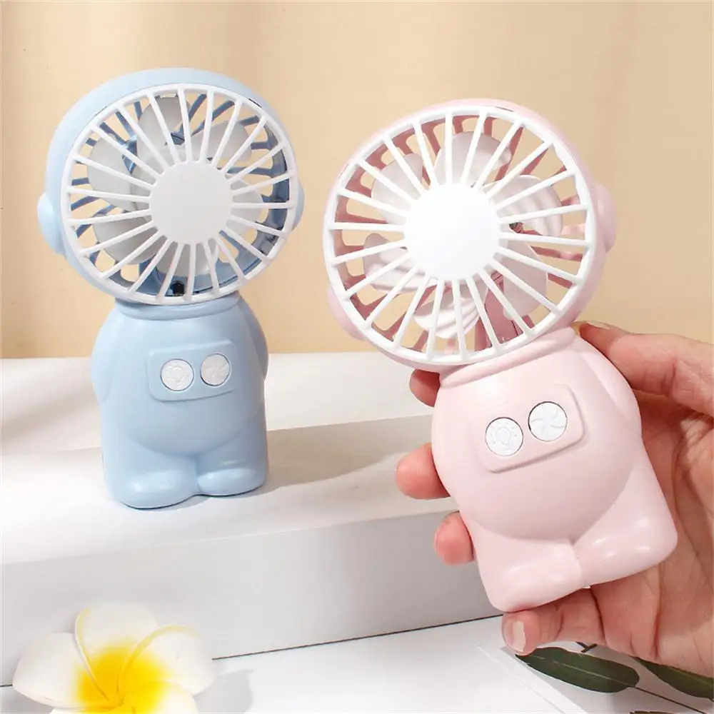 1/2/4PCS Polychromatic Hand Fan Usb Rechargeable Colored Light Night Light Small Fan 1-gear Air Volume Illuminated Fan