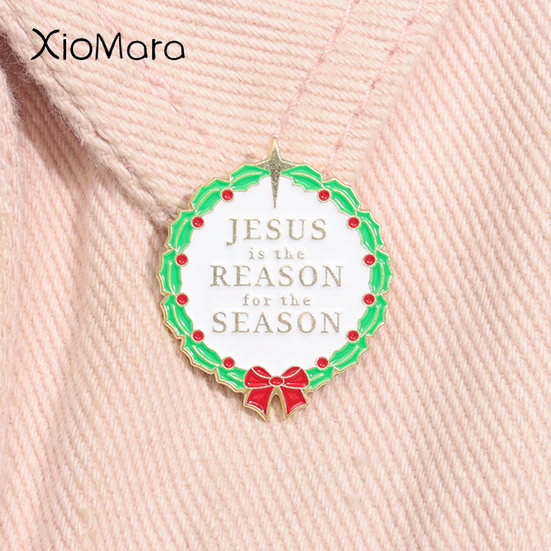 Jesus is The Reasons for The Season Enamel Pin Christmas Faith Catholic Brooch Lapel Badge Jewelry Decoration Gift For Friends