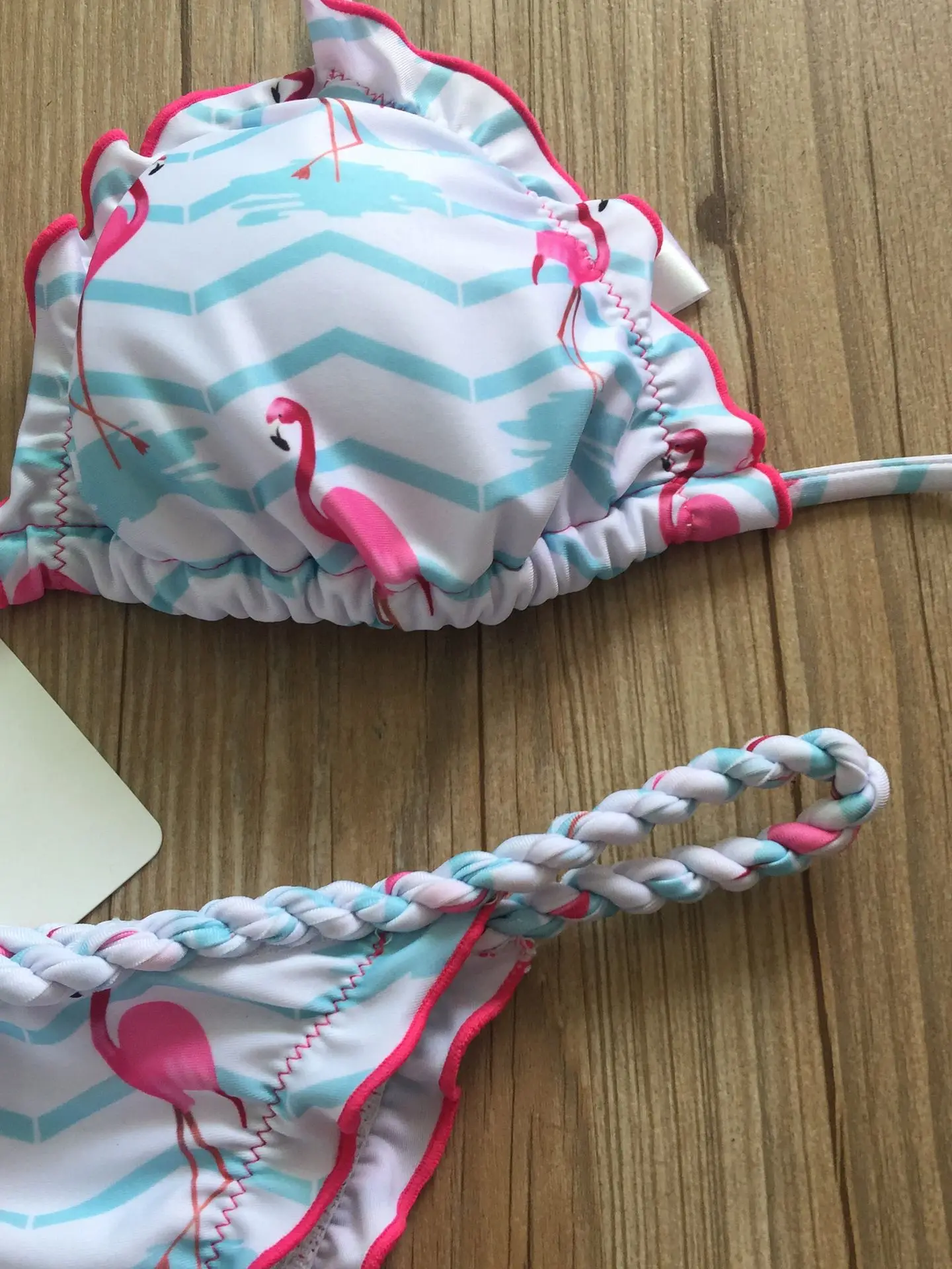 Maillot de bain brésilien imprimé flamant rose, bikini ananas, push-up, monokini sexy, vêtements de plage, nouvelle collection 2018