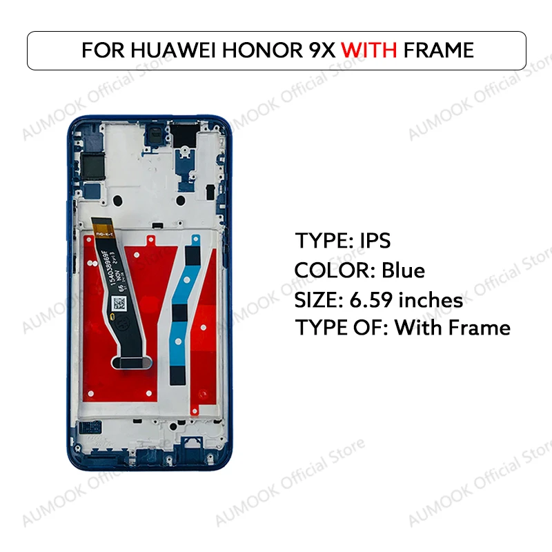 6.59 "IPS LCD Voor Huawei Honor 9X Premium LCD Display Touch Screen Digitizer Vergadering Voor Huawei Y9 Prime 2019 STK LX1 LX3 Onderdelen