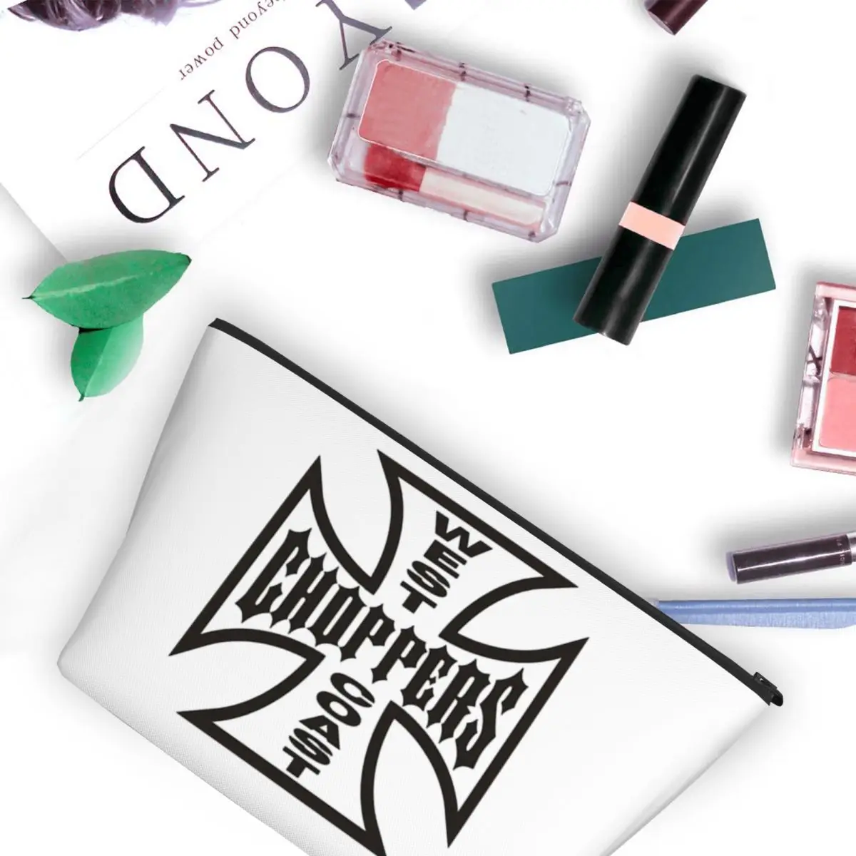 

The West CHoPPerS CoaSt Motorcycles Factory Merch Women Cosmetic Bag Travel Makeup Organizer Pouch Toiletry Storage Dopp Kit Box