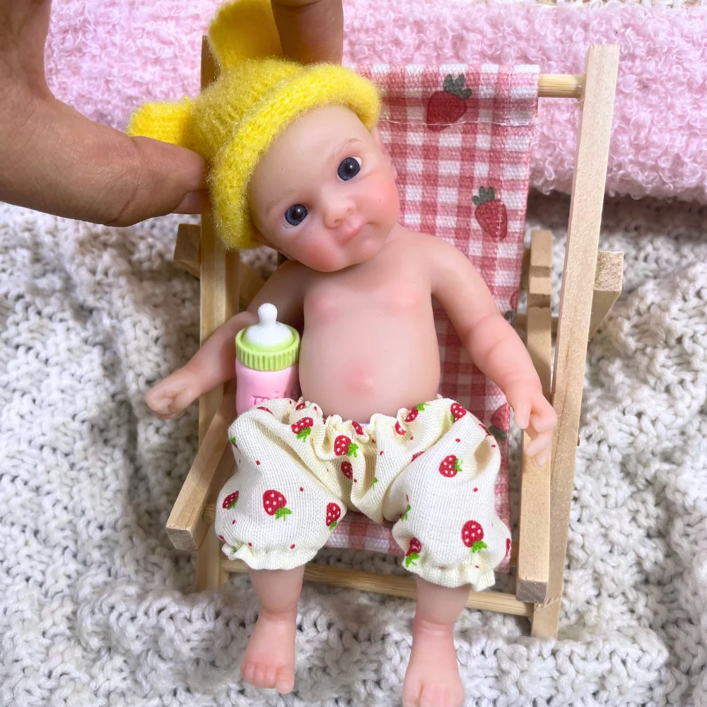 6 Inch 15 CM Mini Reborn Babypop Bettie Volledige Siliconen Pop Origineel Meisje Volledige Effen Siliconen Wasbare Pop Speelgoed Kerstcadeau