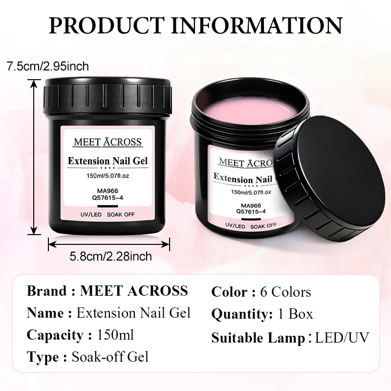 Kit de Gel para uñas de extensión rápida, Base UV LED, capa superior, suministros para uñas, Gel constructor para manicura DIY, larga duración, fácil de aplicar, 8 Uds.