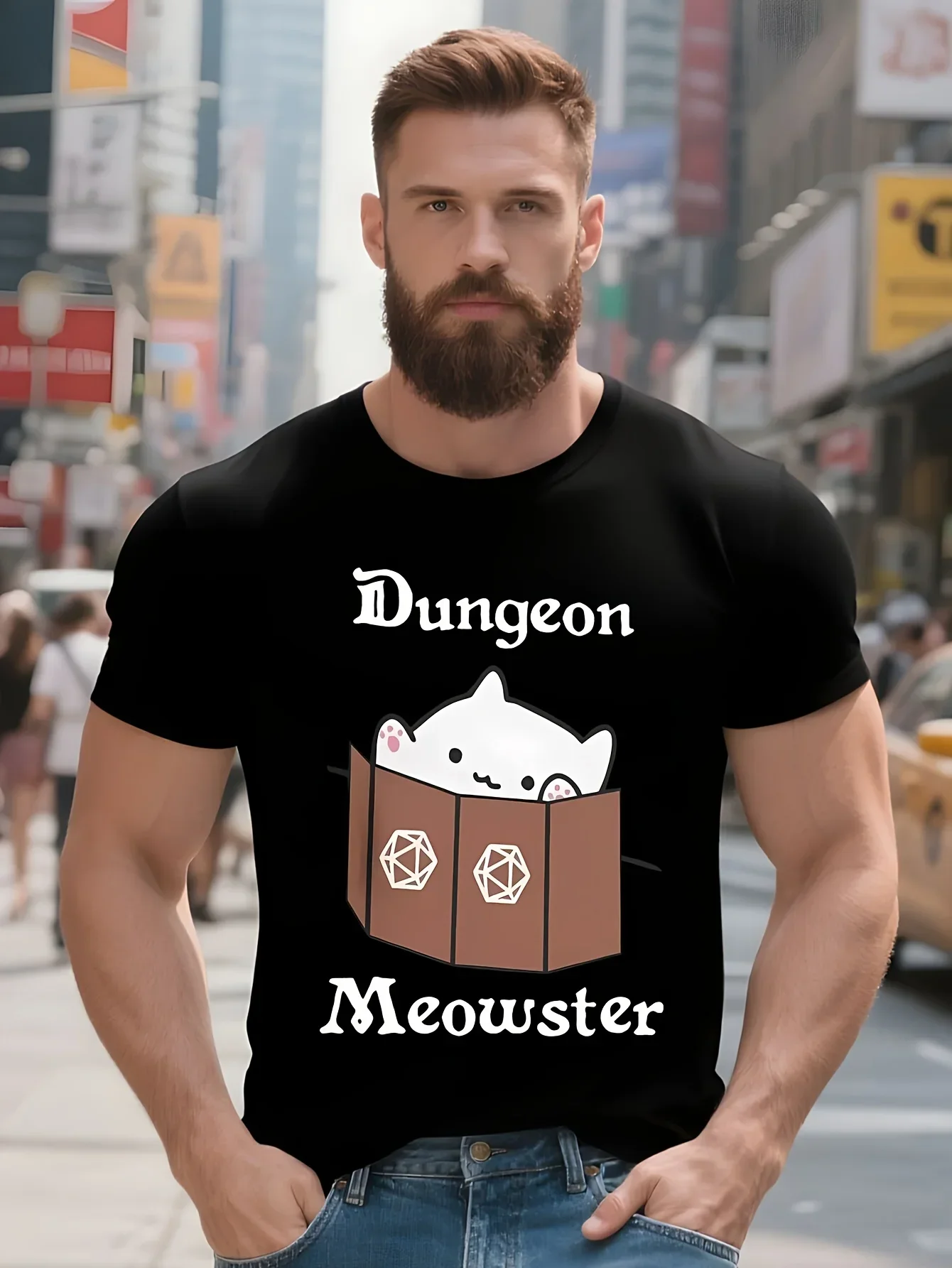 Dungeon And Dragon Meowster Men Women T Shirts Apparel Funny Tees T-Shirt Pure Cotton Birthday Gift Clothing