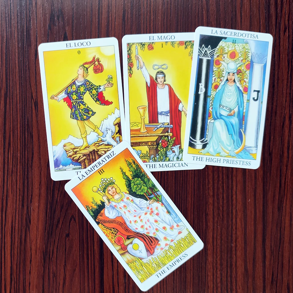 Cartes de Tarot en espagnol anglais, jeu de Divination pour débutants avec livre de guidage en anglais, prédictions d'astrologie