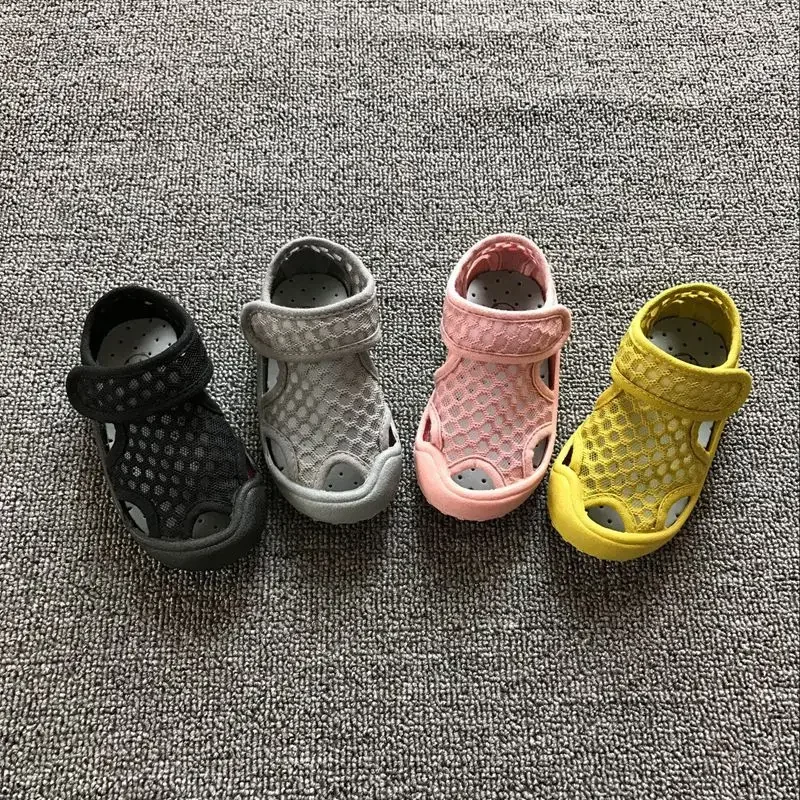 2024 Summer Mesh Color Waterproof Sandals Men and Women Children Beach Shoes 1-7 Years Old Summer Baby Shoes Baby Boy Sandals