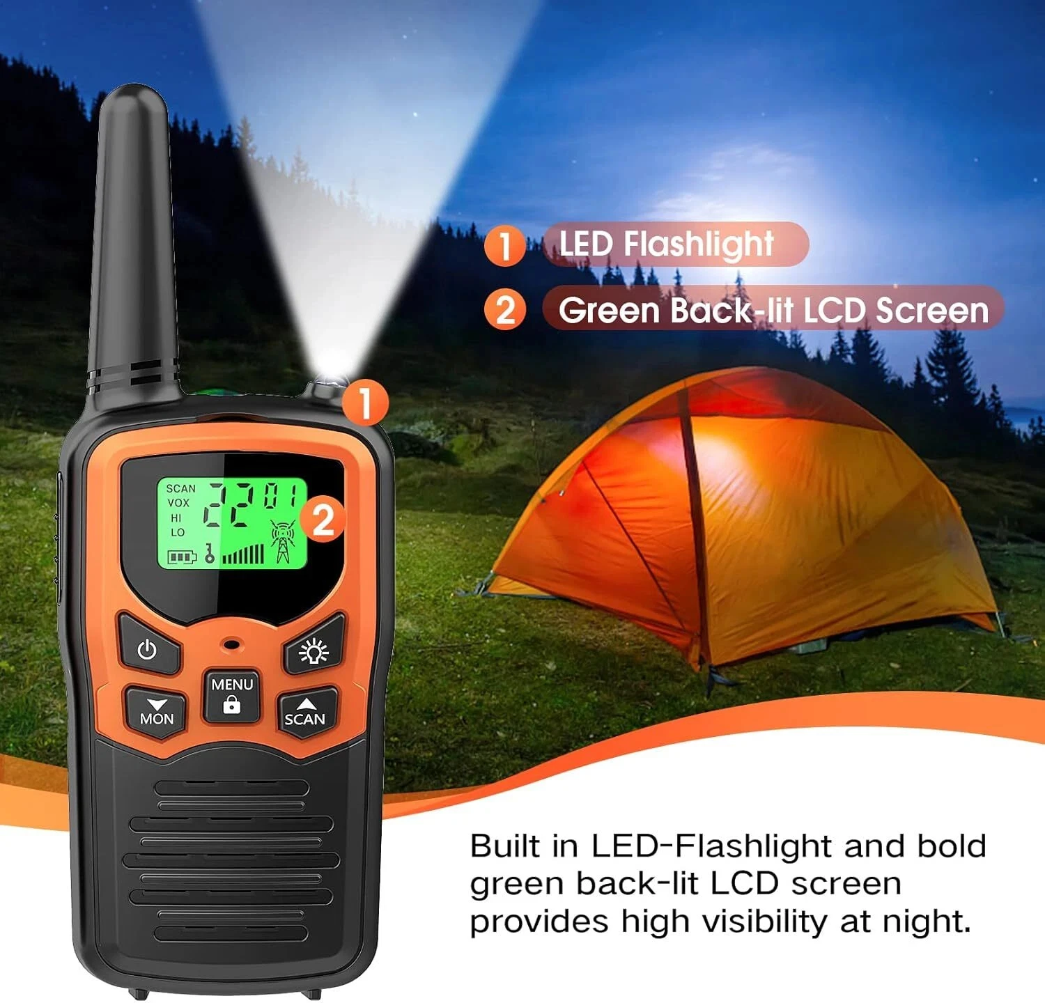 

2 PACK Long Range 100 mile Walkie Talkie Two Way Radio Charge Headset Waterproof