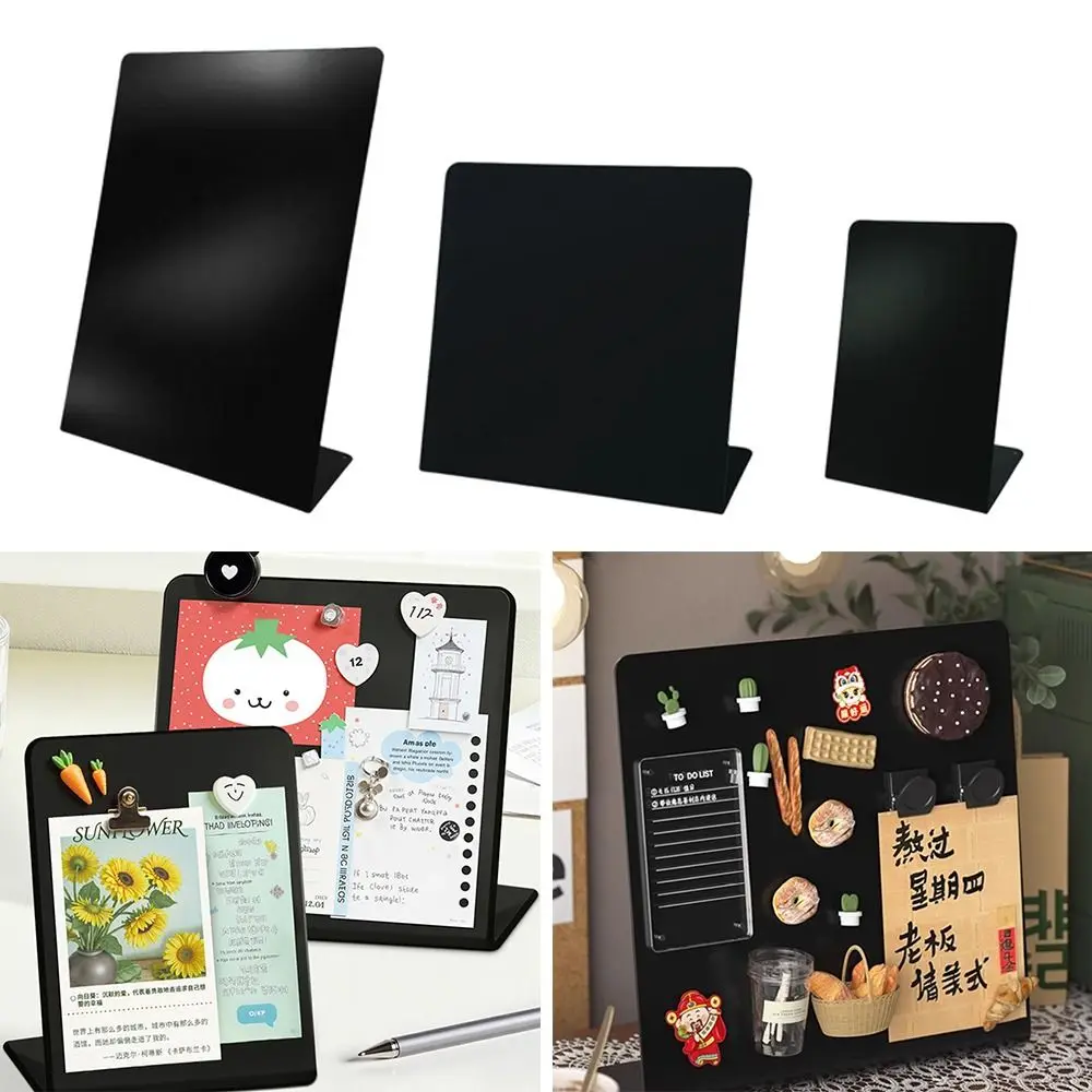 Metal Magnetic Blackboard DIY Design Badge Notes Storage Desktop Message Board Vertical Storage Display Board Message Display