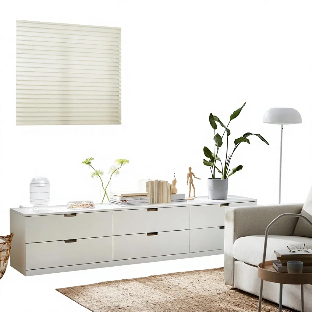 Rechargeable Motorized Shangri-La  Blinds, Light Filtering Polyester Fabric, Stepless Dimming, Compatible with HomeKit & Siri