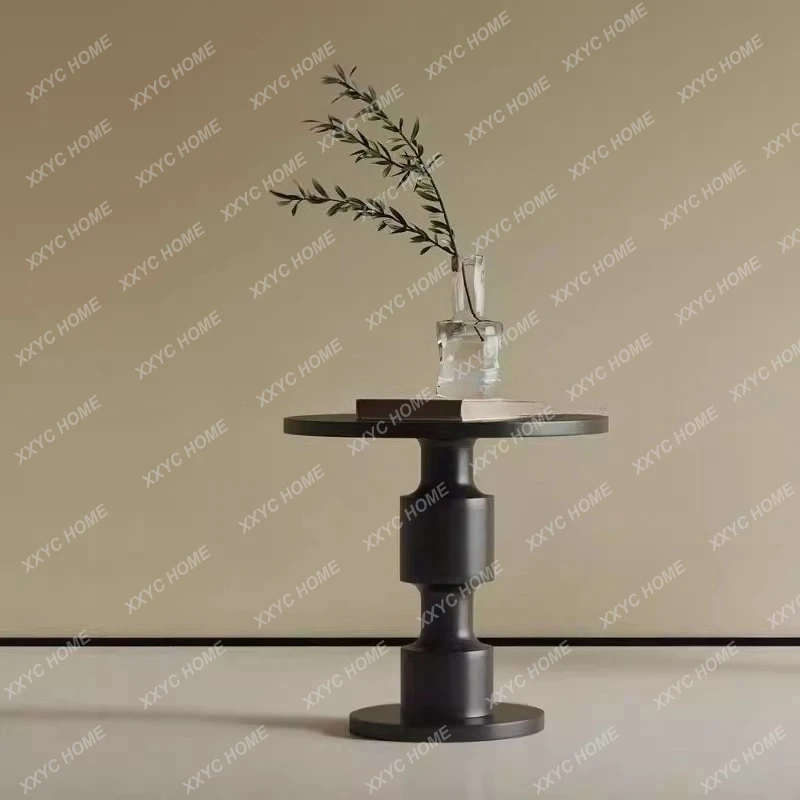 Solid wood small round table creative geometric modeling negotiation table