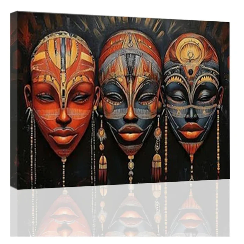 Kits de Pintura de Diamantes con Motivos Africanos, Bordado de Diamantes Tribales Vintage, Arte Negro, Cultura Africana, Cuadros Étnicos Afro, Decoración de Pared