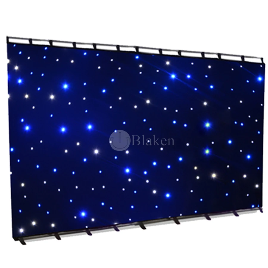 Imagem -02 - Contexto Led Star Cloth Starry Sky Curtain Azul e Branco Rgbw Dmx512 Controle para Palco Pub dj Casamento Evento Show Novo