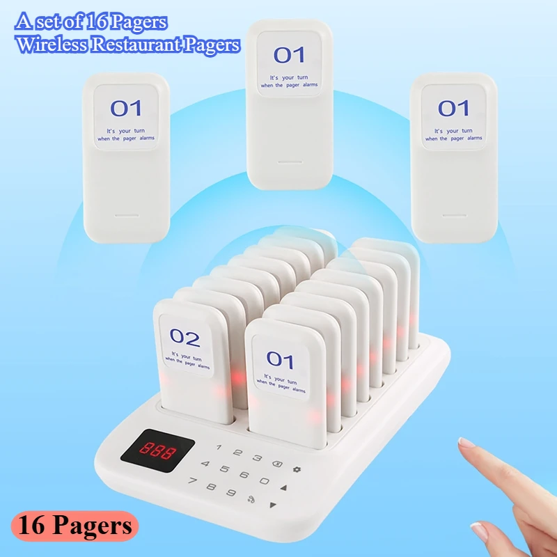 Wireless Restaurant Pager System Touch Panel Wireless Calling System for Coffee Shop Restaurant Guest Queue Pager System