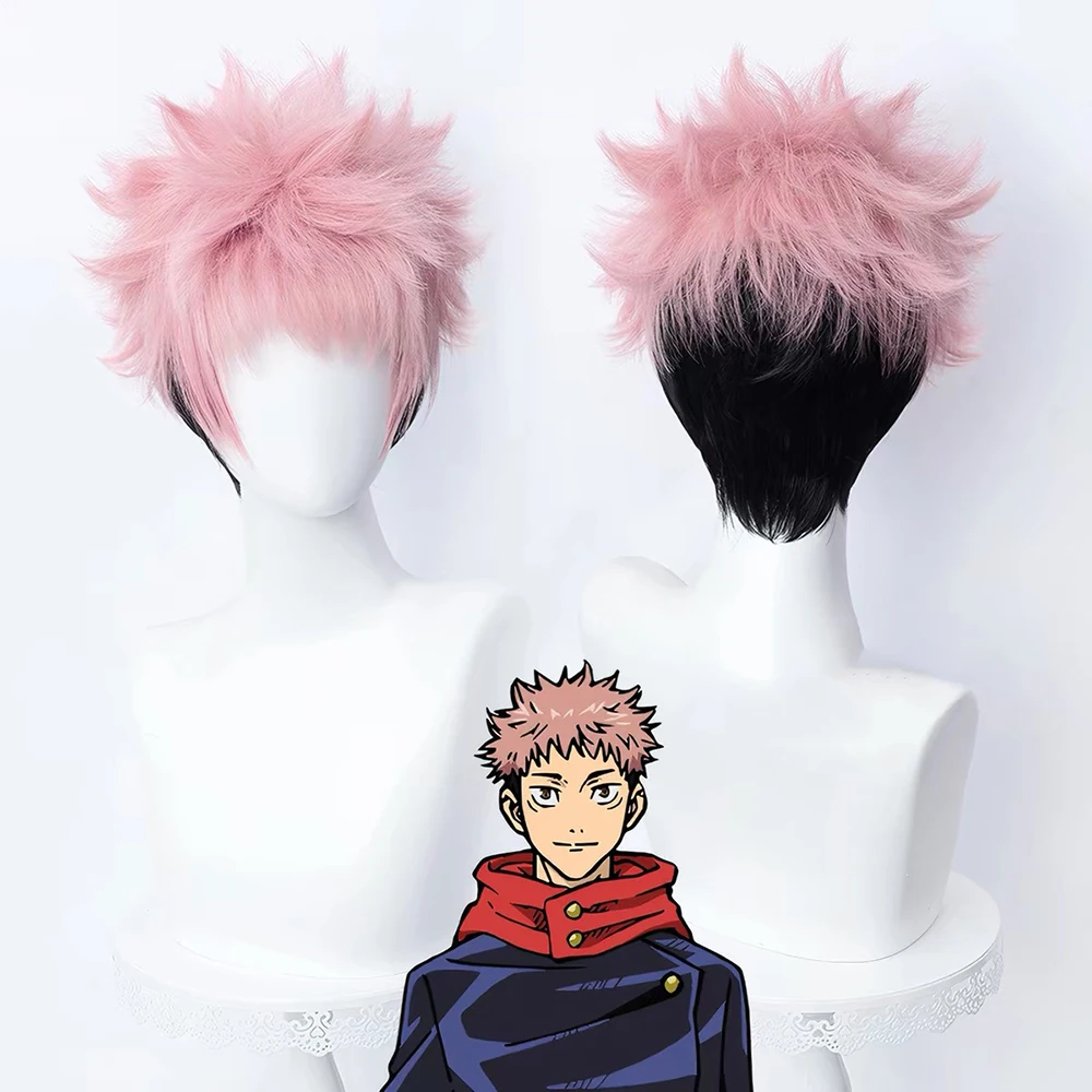HAIRJOY Synthetische Haarperücke Jujutsu Kaisen Itadori Yuji Cosplay Perücke Ryomen Sukuna Cosplay Perücke Rosennetz – Detail 5
