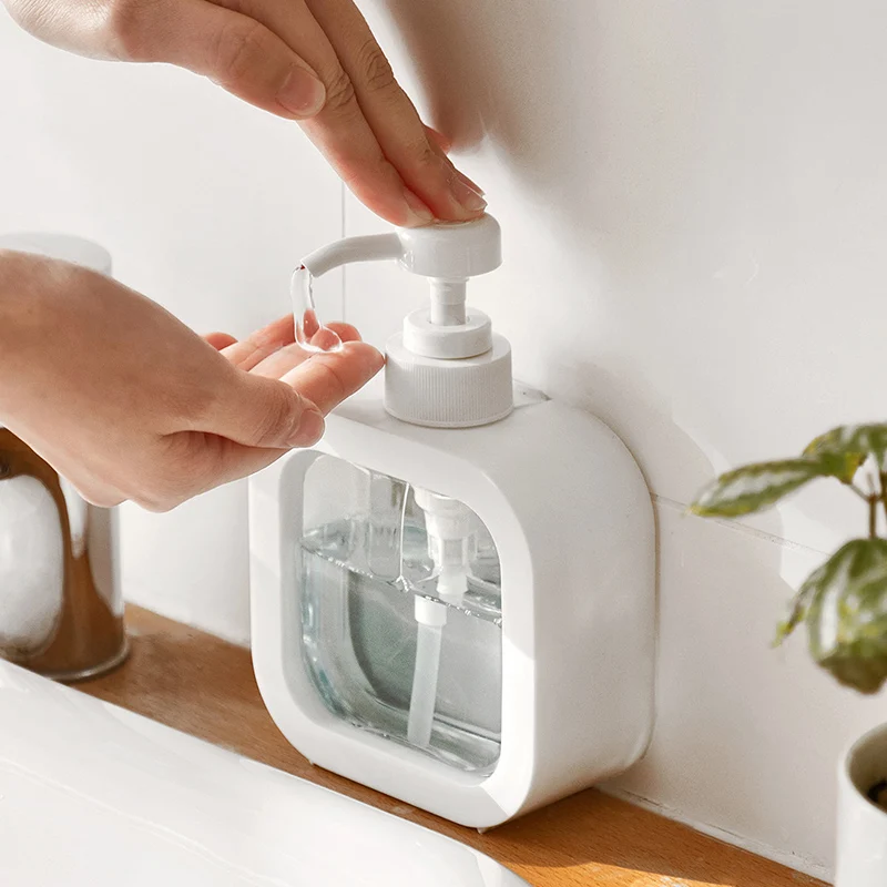 Dispensador de jabón para baño, botella dispensadora transparente de 300/500ml, loción rellenable, dispensador portátil de viaje, botella con bomba de baño