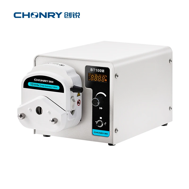 CHONRY Digital Peristaltic Pump 110V/220V Max Flow Rate 380ml/Min Liquid Precision Pump Dosing Pump for Laboratory BT100M