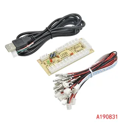 Codificador USB de PC a Módulo de control de placa de circuito de joystick arcade zero delay, adecuado para juego de bricolaje MAME de 2 pines