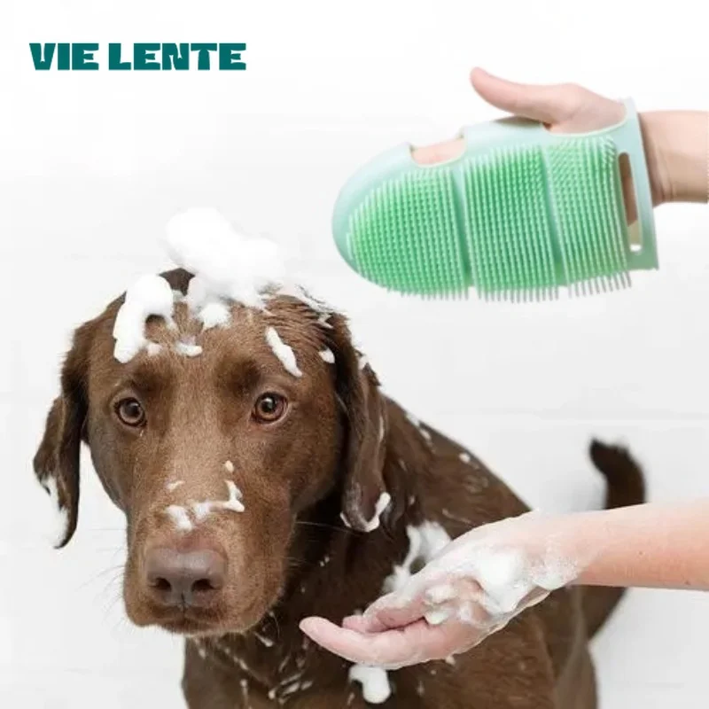 Bad Haustier Hund Katze Welpen Bade Pinsel Weiche Silikon Massage Handschuhe Dusche Gel Saubere Werkzeuge Kamm Reinigung Pflege Liefert