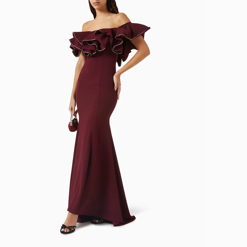 فساتين سهرة طويلة مخصصة قبالة الكتف مناسبة رسمية أنيقة بدون أكمام فساتين حفلات 2025 طول الكاحل فساتين لحضور الحفلات الموسيقية #3