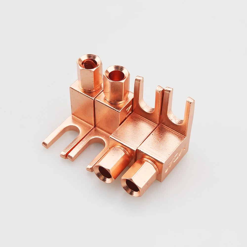 4 шт., Hi-End MCA, чистый красный медный разъем, прямоугольный лопаточный разъем, аудио, L-образный разъем типа «банан», лопаточный разъем