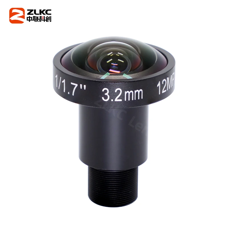 ZLKC-lente ojo de pez de 3,2mm, 4K, 12 megapíxeles, 1/1, 7 pulgadas, 12MP, piezas de CCTV, lente de montaje M12 para cámara IP con Sensor IMX226/IMX178