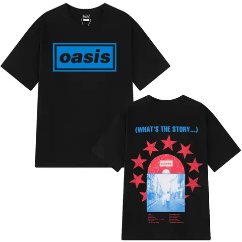 2025 Oasis Band Rock Retro Punk T-shirts Men Women Hip-hop Loose Casual Short Sleeve T-shirts Summer Cotton T-shirt Streetwear