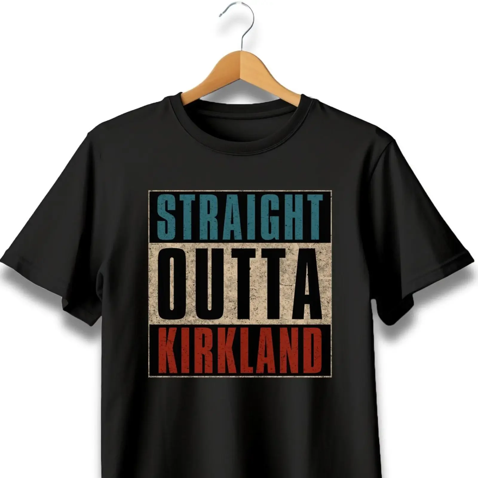 Straight Outta Kirkland T Shirt Hometown Pride vintage Washed Versatile fashion Top For Everyday Wear homme Soft Comfortable