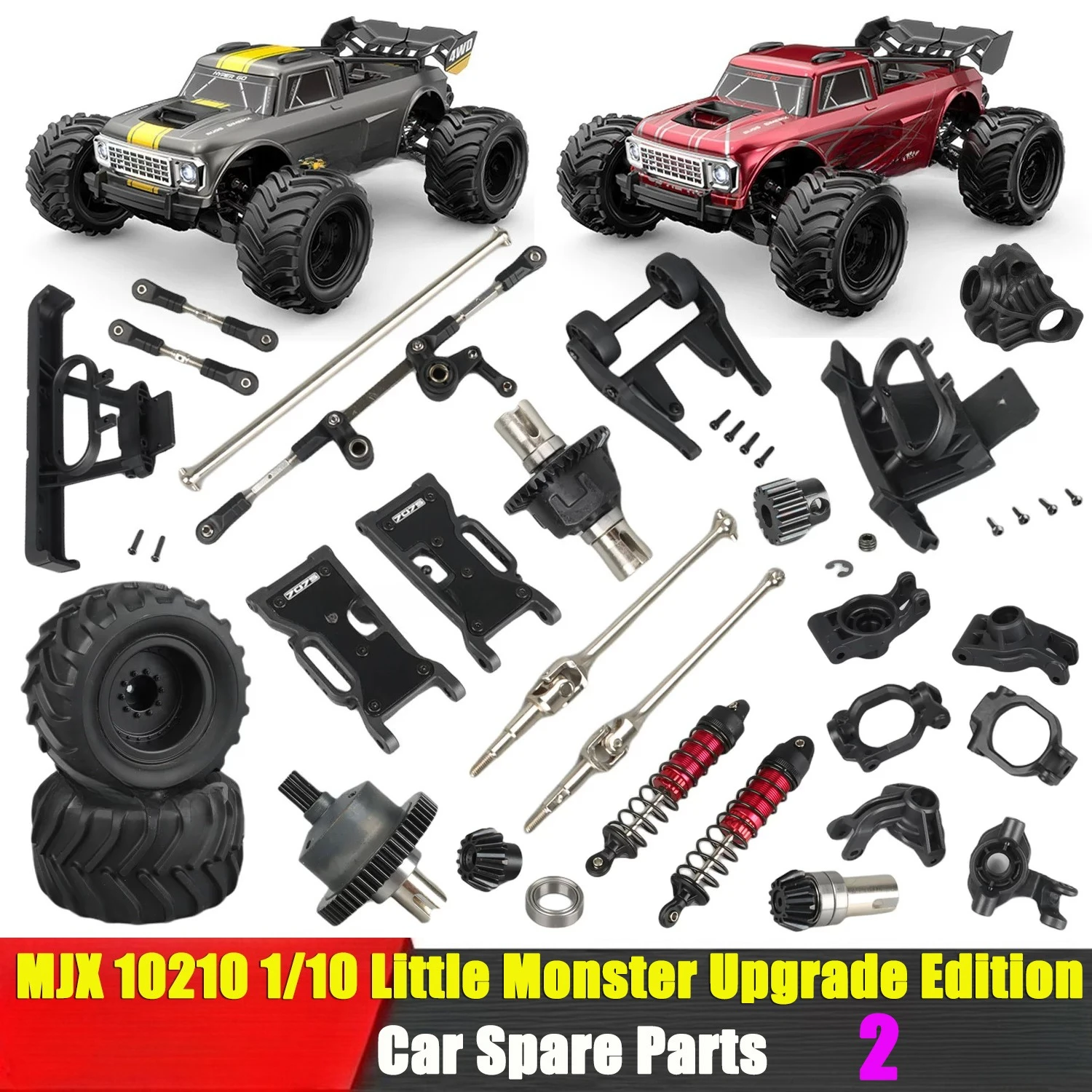 MJX 10210 1/10 Little Monster Upgrade Edition RC Remote Control Car Parts Tire Spindle ESC Receiver Shock Absorber CVD Parts 2