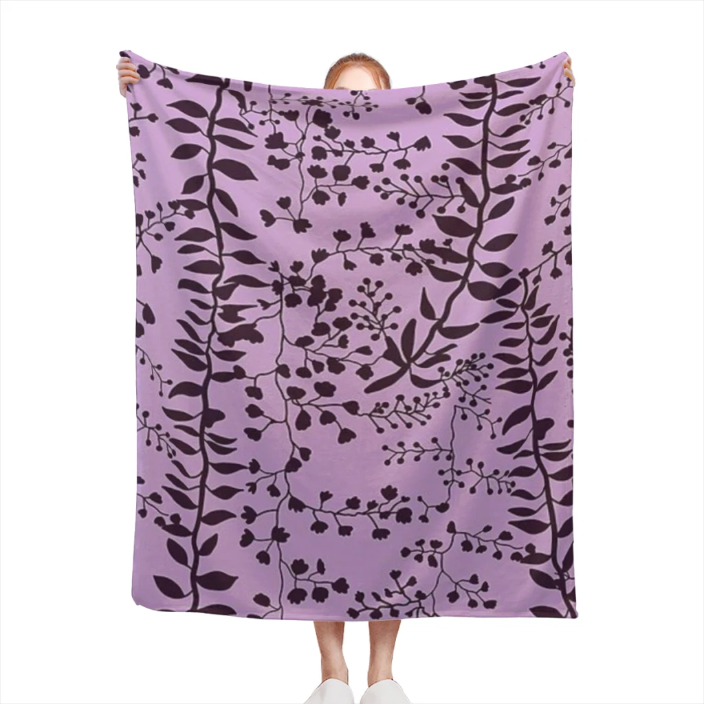 Bella Swan Lavender Freesia Blanket Style Home Textile Flannel Soft Throw Blanket Bedding Sofa Cover for Kids Gift