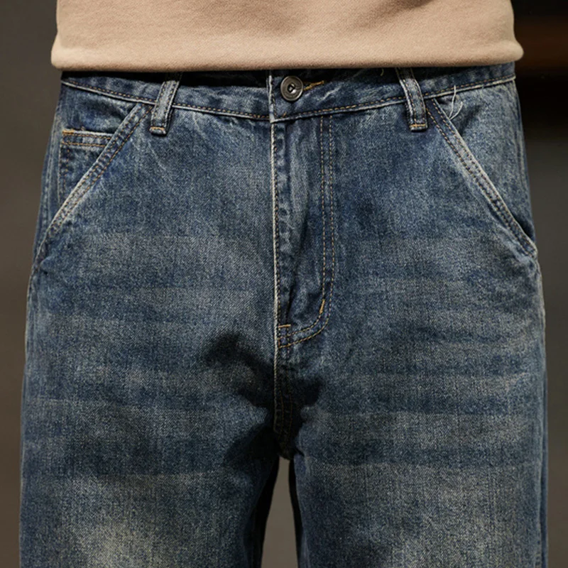 Jeans droits décontractés pour hommes, pantalons en denim Harem All-Match, pantalons en velours, optique masculine, tendance vintage, adt, mode automne et hiver