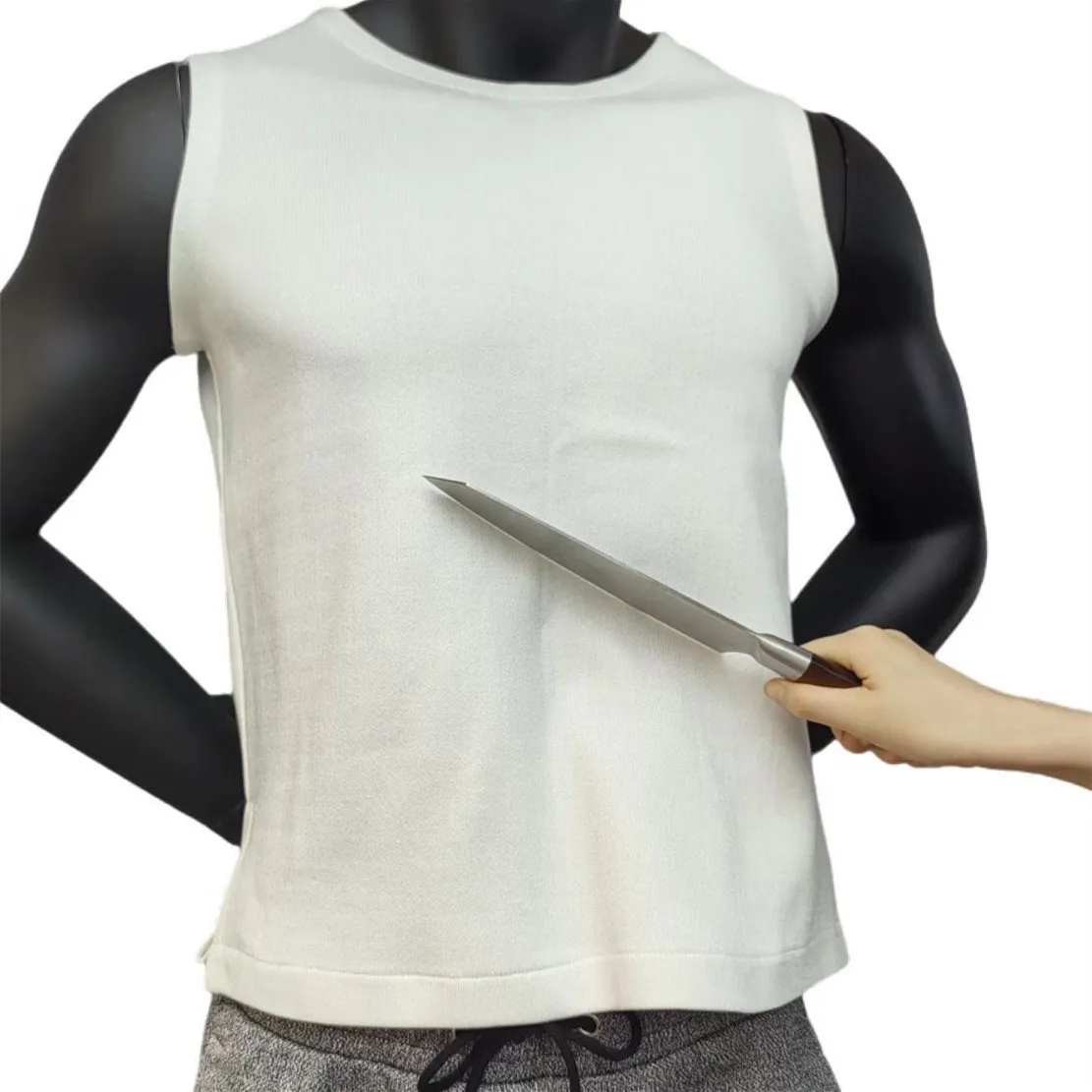 Soft Close Fitting Double Sided Knitted Anti Stab White Vest Level 5 Anti Cutting Waistcoat for Duty Plainclothes Training T-shi