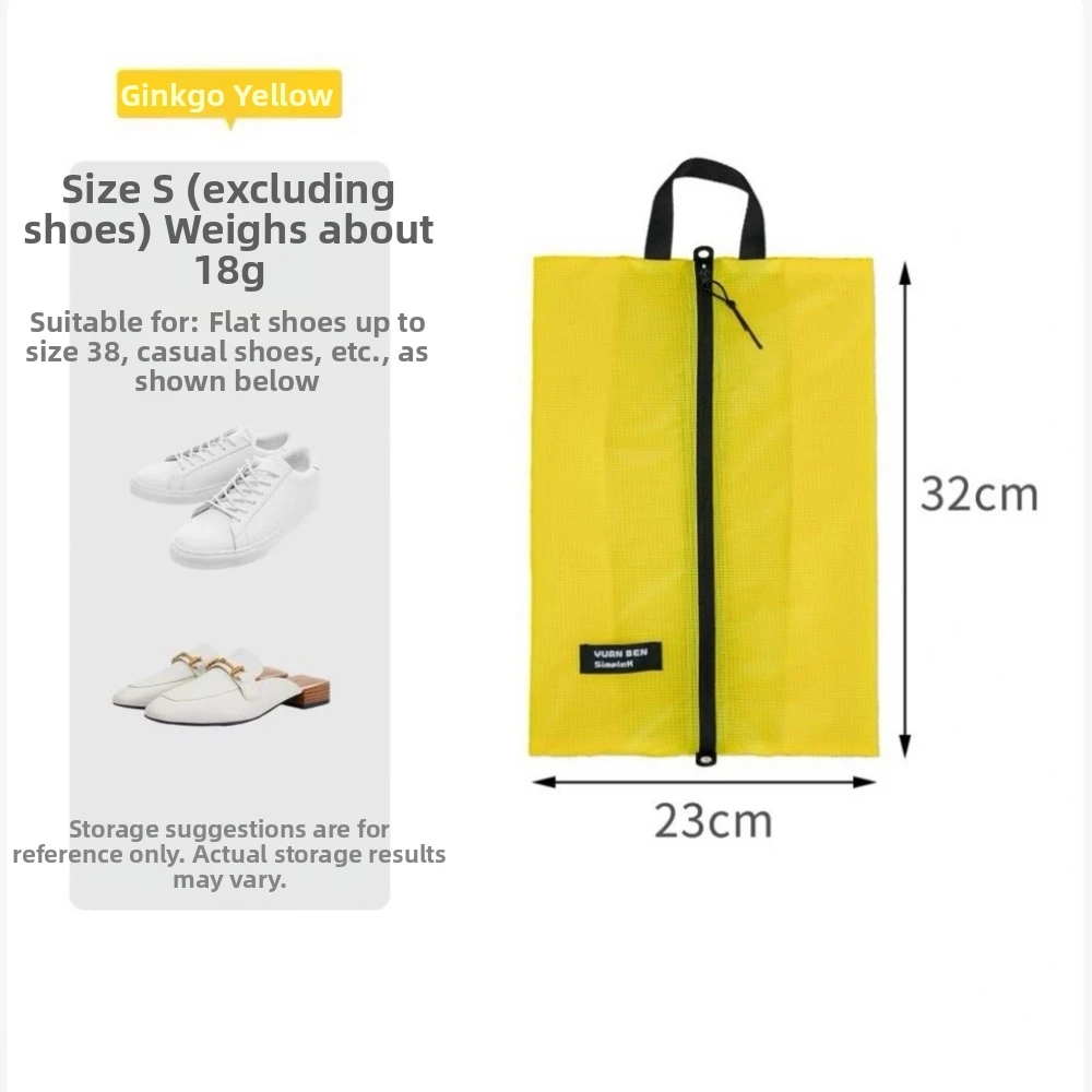 Portable Clothing Packaging Bag Silicone-coated Ultra-light Weight Luggage Storage Bag Yellow Orange Waterproof