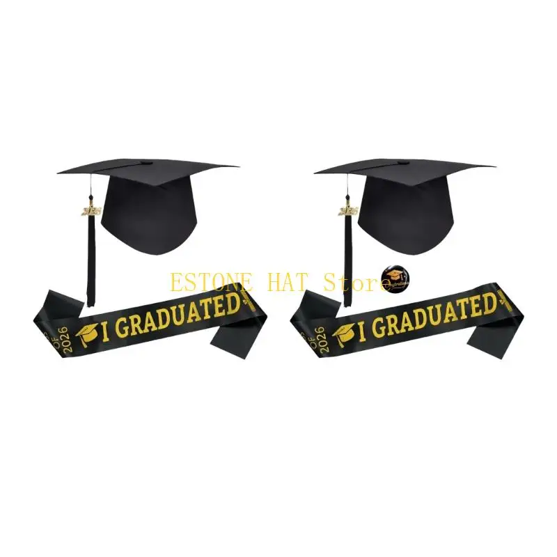 

49MF Congratals Grad Party Supplies Набор выпускных шапок с палантинами для выпускного с поясом