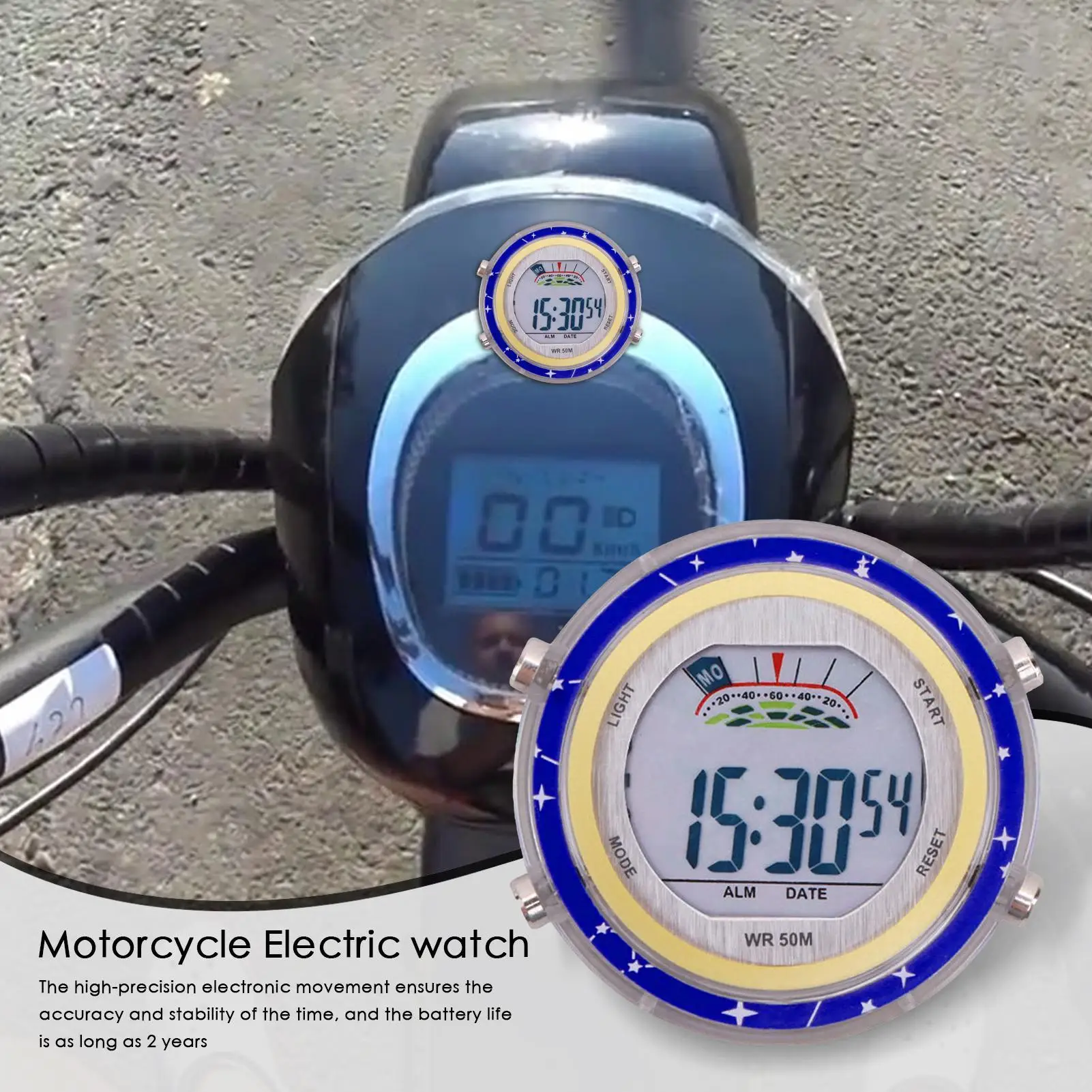 Motorcycle Electronic Clock Glowing Watch High Accuracy Dashboard Electronic Watch Ornament For Motorcycle EV Cyclists