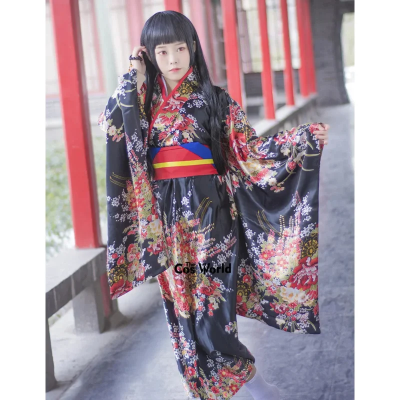 S-5XL Japanese Jigoku Shoujo Enma Ai Kimono Yukata Outfits Anime Cosplay Costumes