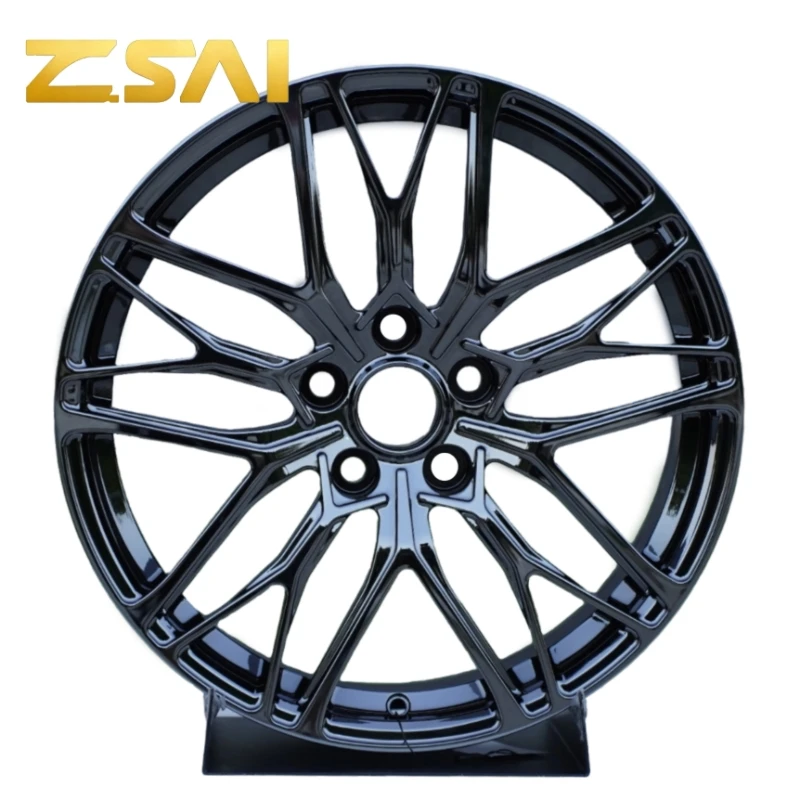 Custom Forged Bright Black Five Spoke Unique Design Wheels Aluminum Alloy 17-21 Inch 5*112 5*120 5*114.3 Retrofit/Upgrade