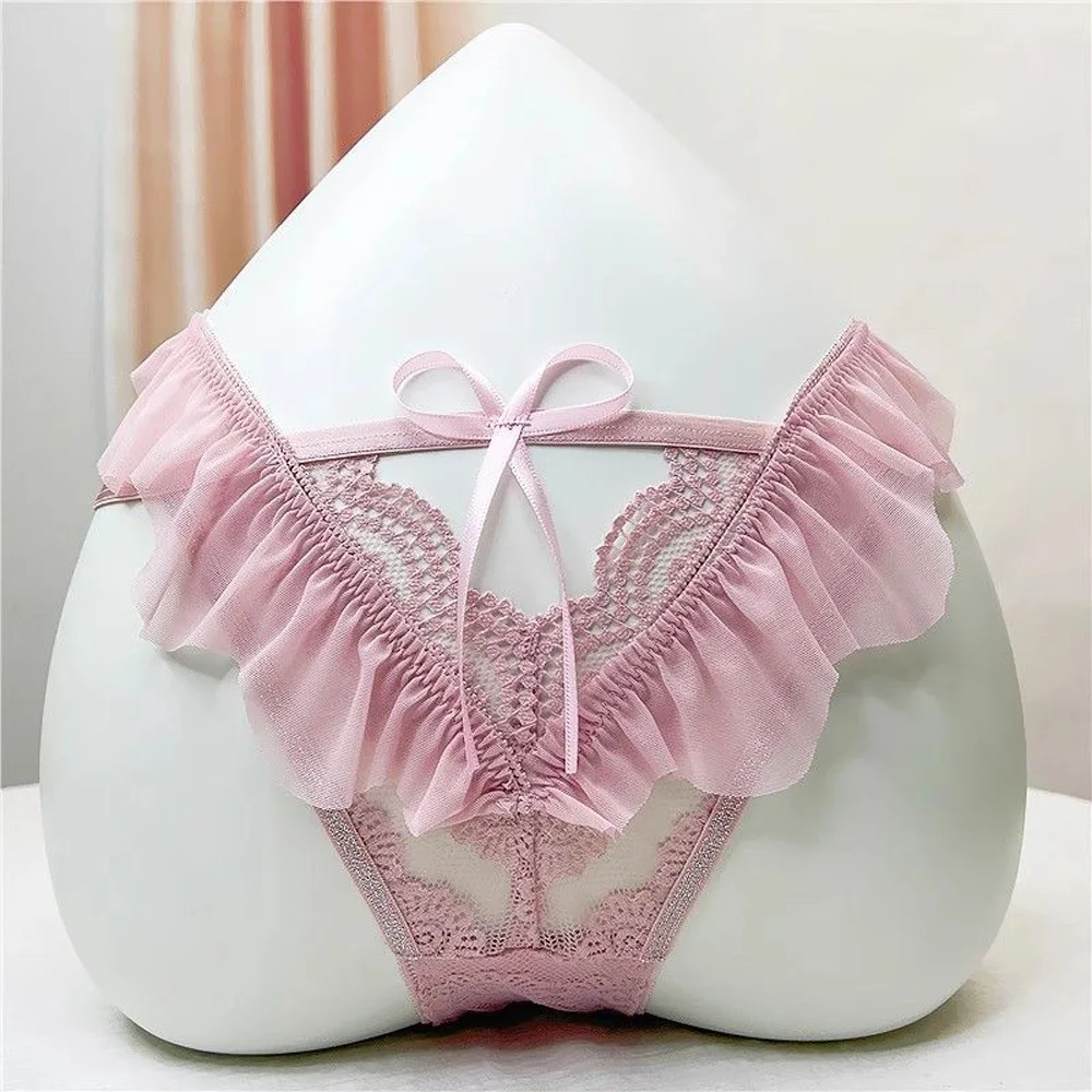 Women's Sexy Lace Underwear Ruffle Edge Traceless Women's Thong Panties Lightweight Comfortable Wome